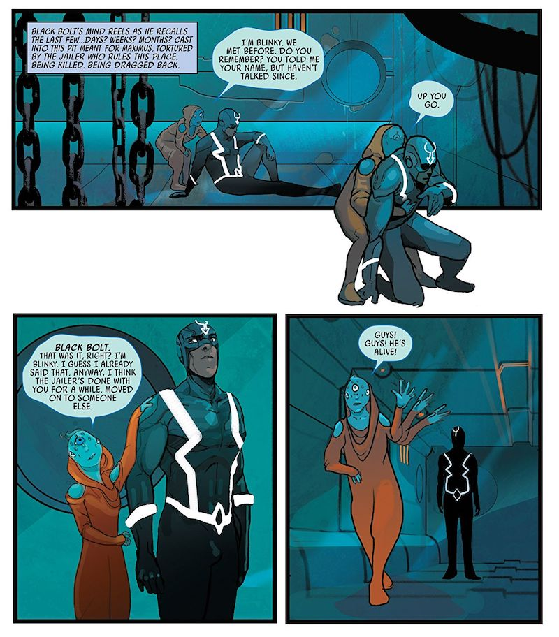 Illustration for article titled In the New Black Bolt Comic, the Inhuman King Is Finally Developing a Human Personality